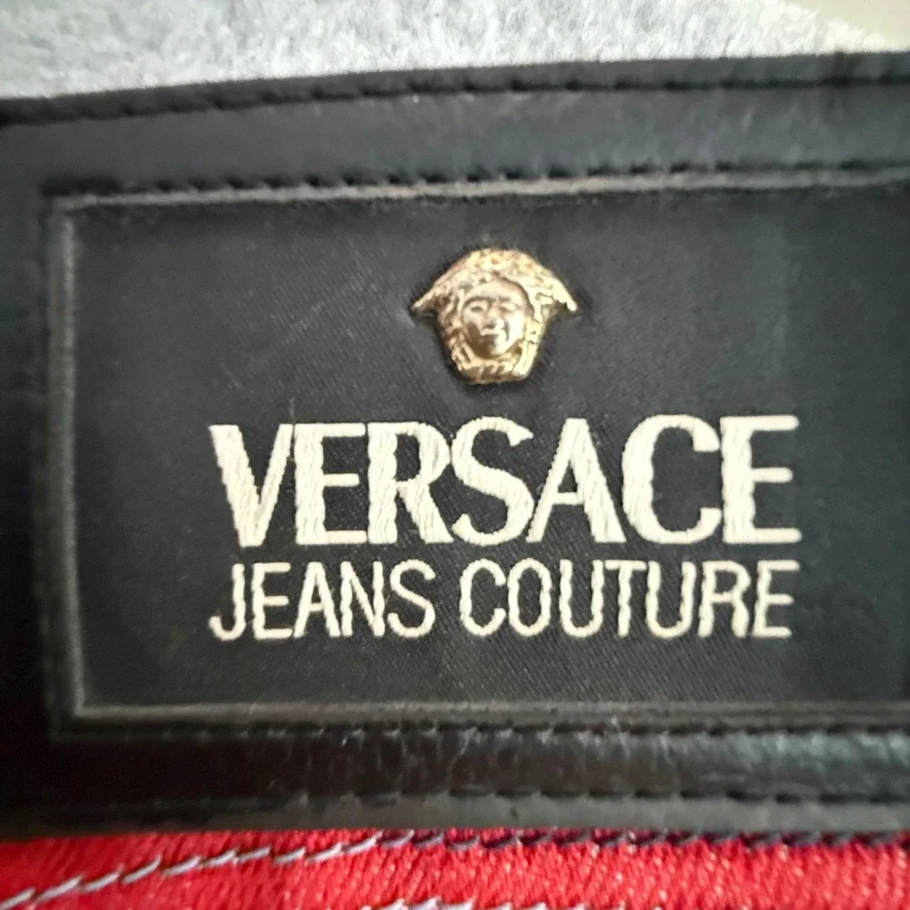 Versace Jeans Couture Mens Red Contrast Stitch Straight Leg Jeans IT 46 30x34